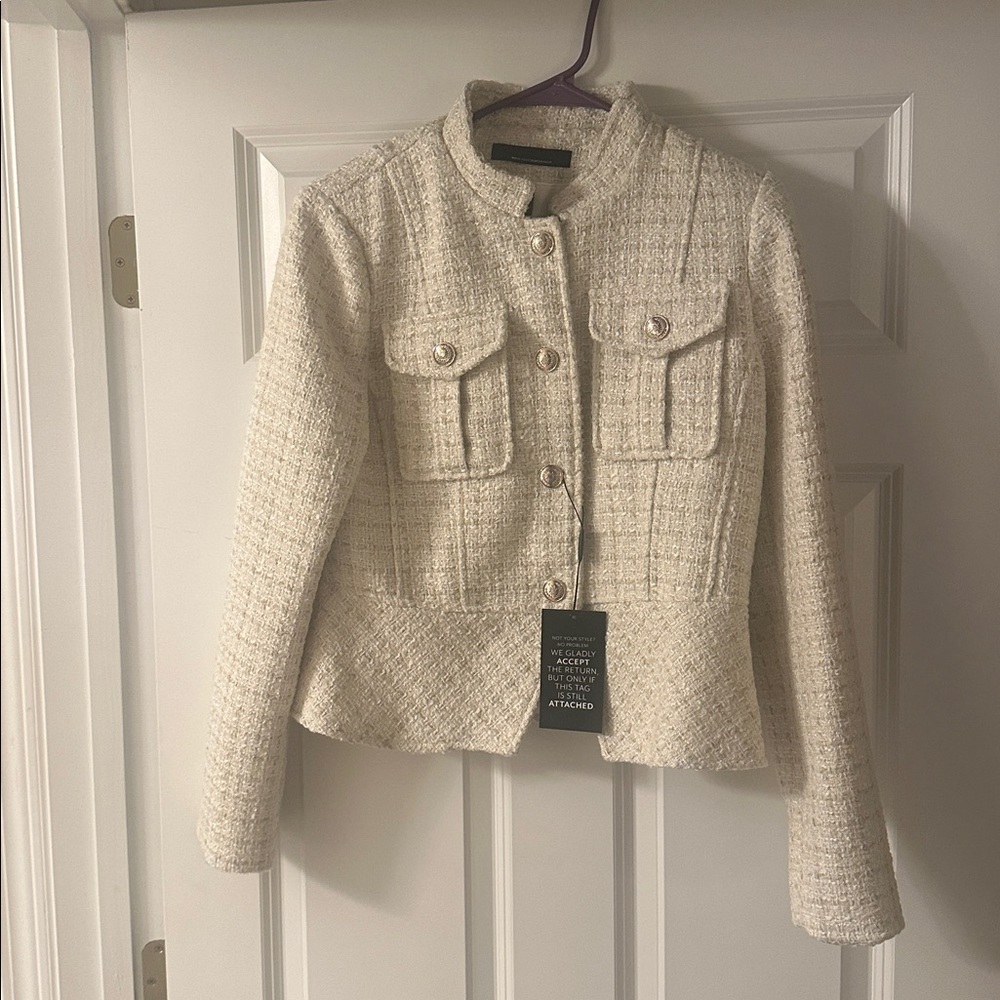 NWT Tweed Peplum Blazer